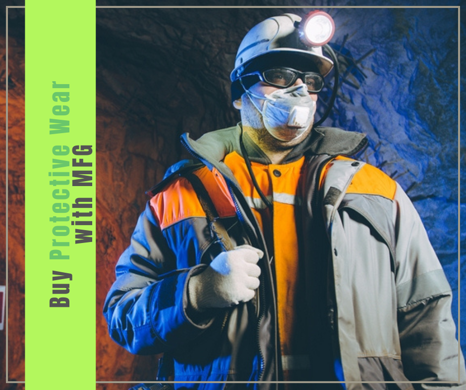 Buy protective wear with MFG — miner in full protective gear underground